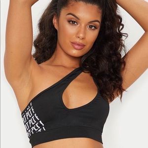 Pretty Little Thing Black and White workout Bra